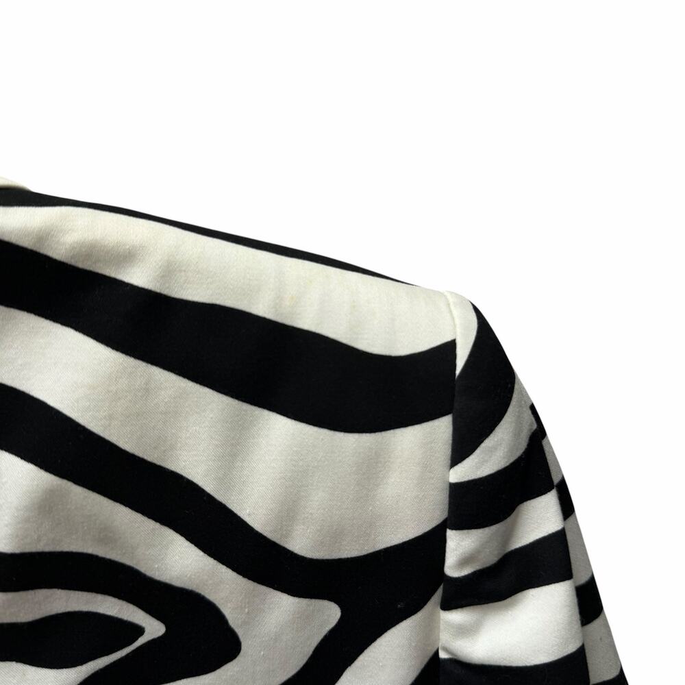 Vintage Escada Margaretha Ley Black White Zebra Print Short Sleeve Jacket US 8 - Picture 12 of 13